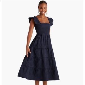 NWT Hill house home Ellie nap dress in navy brocade in size small
